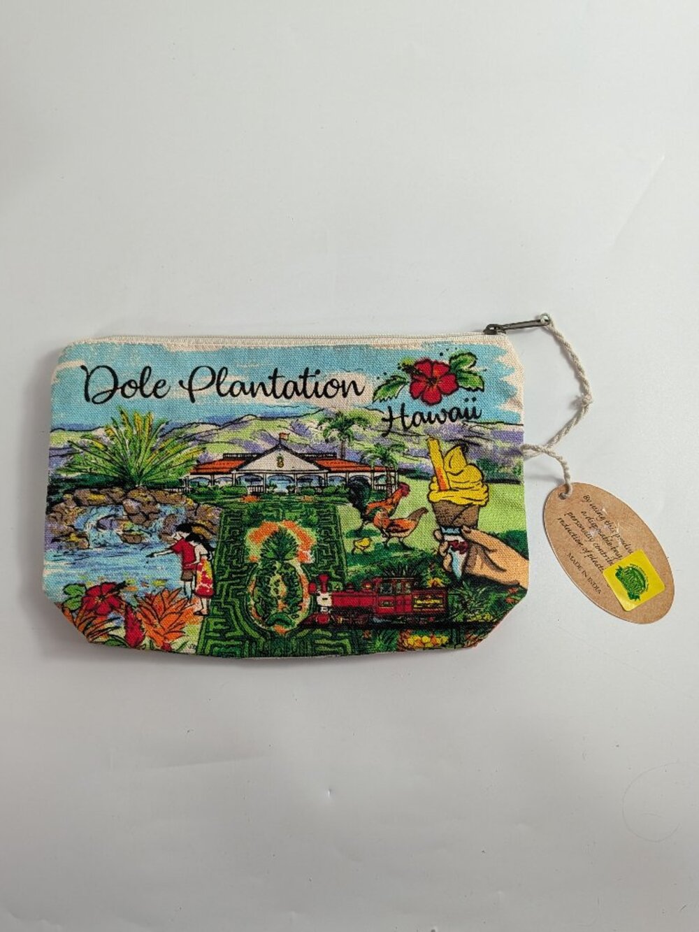 Dole Plantation Hawaii Zippered Makeup Storage Pouch